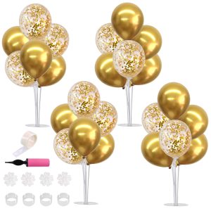 TONIFUL 4 Set Gold Balloon Stand Balloon Centerpieces for Table Decoration | Birthday Decorations,Retirement,Wedding,Engagement,Party Decoration, Anniversary,Prom,Graduation Decorations 2026 New Year