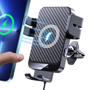 Wireless Car Charger 15W Fast Charging Auto-Clamping Air Vent Phone Mount | Cell Phone Holder Car Charger Compatible with iPhone 17 16 15/14/13/13 Pro/12 pro/12, for Samsung Galaxy Series