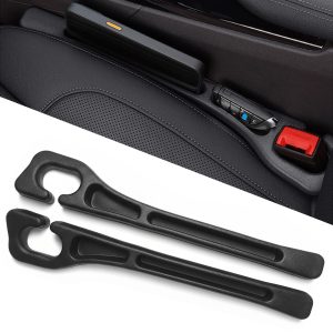 Car Seat Gap Filler Organizer of 2, 2 in 1 Car Gap Filler (Black) | Universal Gap Filler with Storage Pockets, No Drop Seat Guard for Phones Keys Cards,Car Accessories for Most Cars Trucks SUVs