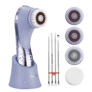 Facial Cleansing Brush, Rechargeable Electric Face Scrubber, 2 Speed Modes | IPX7 Waterproof Electric Spin Cleanser with 4 Brush Head, for Exfoliating, Deep Cleansing Removing Blackhead, Face Massaging