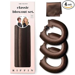 Classic Heatless Curls Overnight Rods - Upgraded Directional Grip Velvet Heatless Hair Curler to Sleep in No Heat Heatless Curling Flexi Rods Foam Hair Rollers for Blowout Look Medium & Long Hair