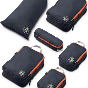 TRIPPED Travel Gear Compression Packing Cubes for Carry-On Travel 6-Pack | Ultralight Ripstop Packing Cubes with Compression Zippers for Organized Carry-On Luggage, Backpack, and Travel Packing