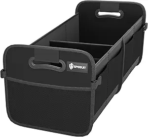 Sposuit Trunk Organizer for Car - 70L Collapsible Sturdy Car Storage, Black | 11 Pockets & Reinforced Handles, Large Capacity, SUV Trunk Organizers for Grocery Cargo, Non-Slip Bottom