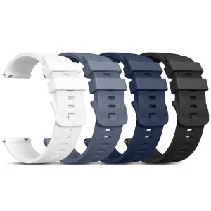 Vanjua 22mm Watch Bands Quick Release Replacement Wristband, 4 Pack Soft Silicone Waterproof Sport Straps Band for Men Women