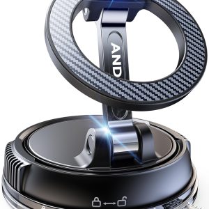 ANDERY Car Phone Holder for Magsafe [78+LBS Max Suction & 2400gf Magnetic] | 360° Adjustable Car Phone Mount, Phone Holders for Your Car for iPhone 17 Pro Max 16 15 14 13 12 Plus Air, Carbon Fiber