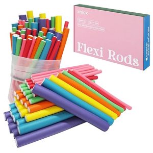 47 Pcs 7" Heatless Flexi Rods Set for Overnight Curls for All Hair | Bendy Foam Hair Rollers Curlers for Sleep,No Heat Curls,7 Sizes Flexible Curling Rods for Long,Medium,Short Hair for Travel