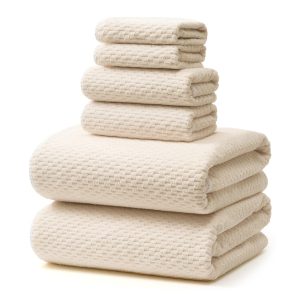 ecolook Beige Microfiber Bath Towel Set of 6, Large 35 x 70 inch | Ultra-Soft & Oversized, Absorbent & Quick-Drying | 2 Bath Sheets, 2 Hand Towels & 2 Washcloths