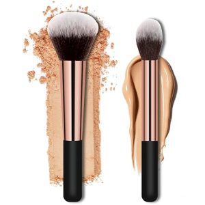 Makeup Brushes, Large Powder Brush & Foundation Brush Flawless Finish | for Highlighter, Loose Powder, Blush, Cream, Contour, Concealer, Blending Liquid, Cruelty-Free