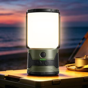 Glocusent 1200LM LED Camping Lantern Rechargeable, Lantern for Power Outage | 7 Light Modes Power Bankbattery has 7 modes,5000mAh Power Bank, IP45 Waterproof Emergency Light for Hurricane, Home, Camping