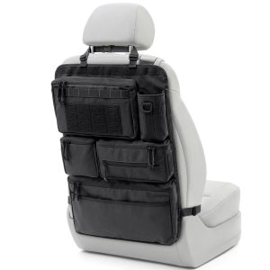 All in One Car Seat Back Organizer Fit Most Cars SUV Trucks Jeeps | Heavy Duty Molle Panel Seat Back Protector with Multi-Pockets Storage, for Tools, Toys, Camping, Travel, Daily Commuting
