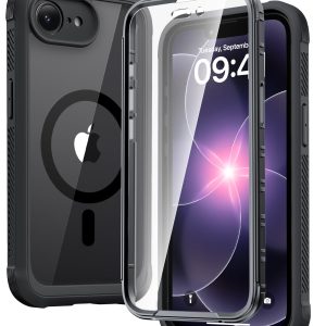 Diaclara Magnetic for iPhone 17e Case & iPhone 16e Case 6.1" Full Body Bumper,[Compatible with MagSafe] Military Drop Proof Cover with Built-in Screen Protector,Magnetic Black
