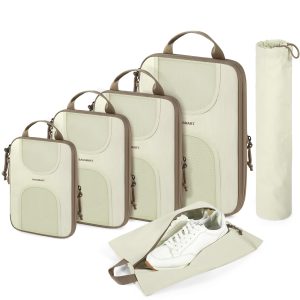BAGSMART 6 Set Compression Packing Cubes, Travel Luggage Organizer Bags