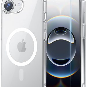 for iPhone 17e/16e Case with Screen Protector Clear | Compatible with Magsafe, Anti-Yellowing, Military-Grade Protection, Shockproof Slim Magnetic Phone Case,6.1"