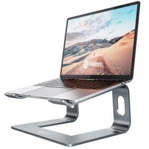 Nulaxy Full Aluminum Laptop Stand, Stable Support to 22 lbs, Open Cooling | Detachable for Portable Storage, Easy Setup, Saves Desk Space, Compatible with 10-16 Inch Laptops, Office Desk Accessories