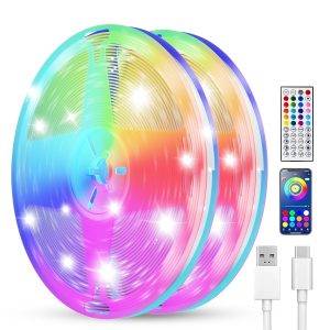 Smart LED Strip Lights 200FT (2 Rolls of 100 ft) for Bedroom App Control Lighting Bedroom Rome Decor with Remote, RGB Music Sync Color Changing LED Lights for Party,Game Room