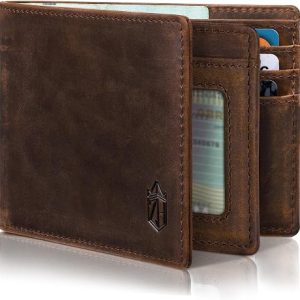 Zitahli Top Grain Leather wallets for men - Mens Wallet With 12 Card Slots, 2 ID Windows Bifold Rfid Blocking Gifts for Men | Slim & Stylish Wallet With 2 ID windows, Bifold Wallet for Men, Minimalist Design, Birthday Gifts for Him