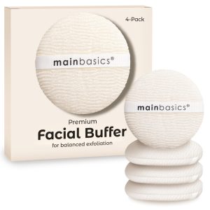MainBasics Face Scrubber Exfoliator Pads 4-Pack | Exfoliating, Facial Cleansing, Buffing Sponge