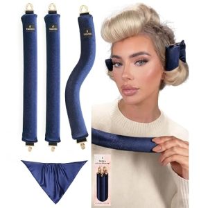 YOSHUYUKI Velvet Heatless Curls Overnight Flexible Curling Rods Heatless Curlers No Heat Damage Foam Hair Rollers for Short Long Hair to Sleep in with Triangular Satin Scarf