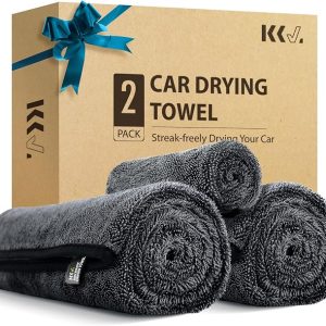 KKV 2-Pack Microfiber Towels (35"x 24") Extra Large Ultra Absorbent Drying Towel for Cars and Trucks, Without Streaks, Scratches, or Water Spots