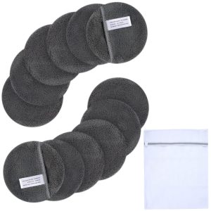 SUNLAND Reusable Makeup Remover Pads for Face,Eyes,Lips Microfiber Face Cleansing Gloves Washable Makeup Remover Cloth with Laundry Bag Rounds Pads
