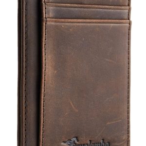 Travelambo Slim Wallet Front Pocket Minimalist Leather RFID Blocking Medium Size