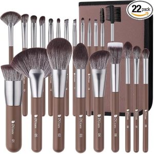 DUcare 22Pcs Makeup Brush Set PRO Makeup Brushes Professional with Bag Premium Synthetic Kabuki Foundation Blending Brush Face Powder Blush Concealers Eye Shadows