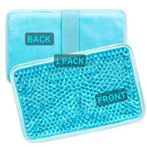 Gel Beads Ice Pack Ice Bag with Strap-1 Pack Reusable Hot & Cold Pack Compress for Knee, Shoulder, Foot, Back, Ankle, Neck, Hip, Elbow, Wisdom Tooth-7.76''x4.93''(Blue) | Cold Therapy for Pain Relief Knee, Shoulder, Foot, Back, Ankle, Neck, Hip, Elbow, Wisdom Tooth--7.76''x4.93'', Blue