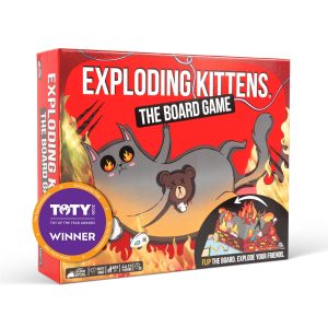 Exploding Kittens The Board Game, 2-6 Players, Age 7+ | One of the bestselling card games of all time is now a board game! Flip the pop-up board, strategize, sabotage, and surprise.