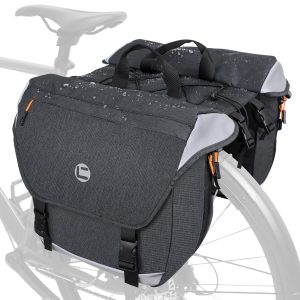NDakter Bike Panniers, 35L Waterproof Panniers Bike Saddle Bags for Rear Rack, Expandable Double Bicycle Trunk Bag with Reflective Strips,E-bike Accessories for Commute and Mountain Cycling Travel