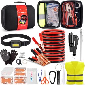 Car Roadside Emergency Kit, Portable Car Safety Kit Car Kits for Emergency, Black