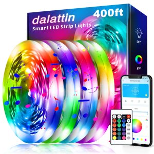 dalattin Led Lights for Bedroom 400ft, Smart Led Strip Lights with App Control Remote, RGB LED Light Strips, 24V Led Strip Lights for Room and Holiday Decoration(4 Rolls of 100ft)