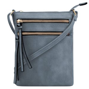DELUXITY Crossbody Purse Bag Shoulder Bag Multi Pocket Zipper Purse