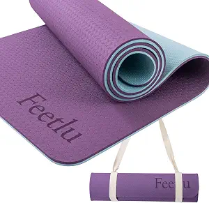 Extra Thick Yoga Mat with Carry Strap, 10mm Non-Slip Exercise Mat, 72 x 24 Inch Cushioned Workout Mat for Yoga, Pilates, Stretching & Floor Exercises