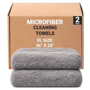 Platinum Microfiber Towels for Cars Extra Large Towel Set of 2 Drying Towels with Maximum Absorbency, Scratch Free Wash Towels for Detailing, Microfiber Cleaning Cloth Towel Kit